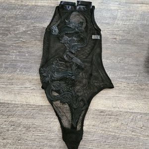 Seduction by fedricks of Hollywood dragon fishnet bodysuit